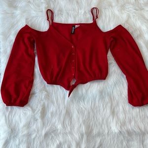 Hot red tank crop top